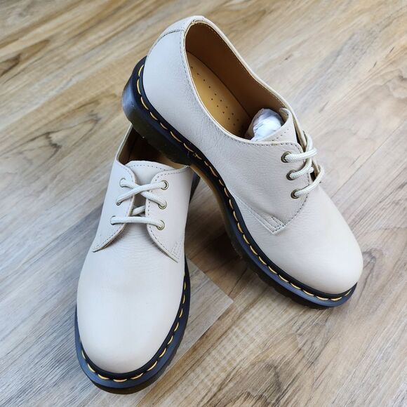 🩵NIB Dr. Martens Parchment Beige Virginia Leather 1461 Oxfords Size 10 - Picture 3 of 16